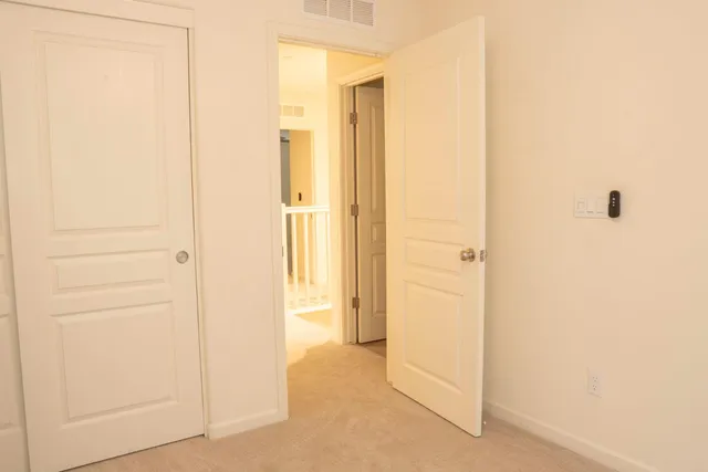 a view of a garage with refrigerator