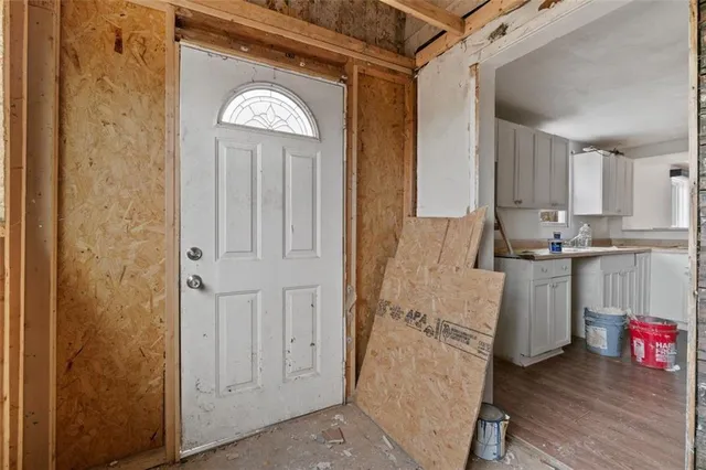 a view of kitchen and dining room