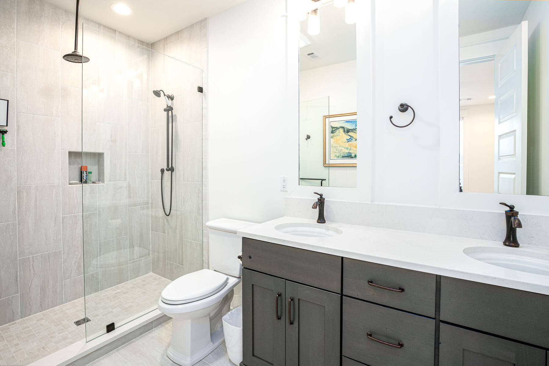 299 Ridgewalk Circle Santa Rosa Beach, FL 32459 - Photo 29 of 46 a bathroom with a sink toilet a mirror and shower