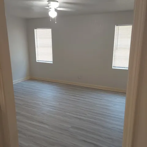 an empty room with a window