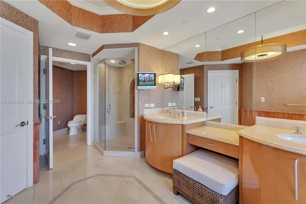 a view of a livingroom with furniture and a window