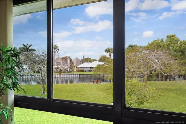 a view of sky from a window