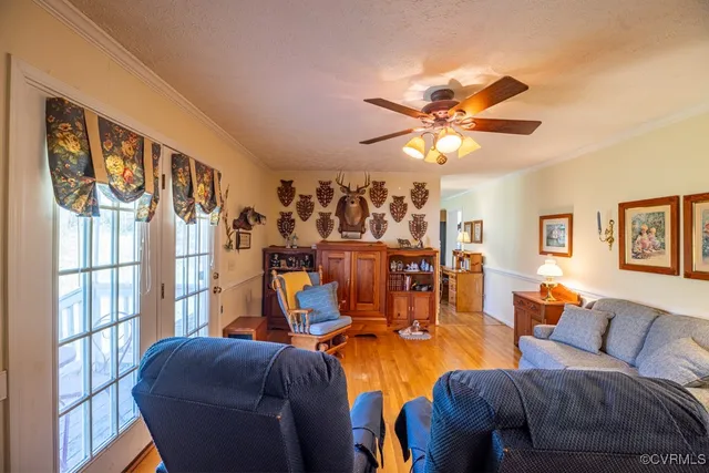 a living room with furniture