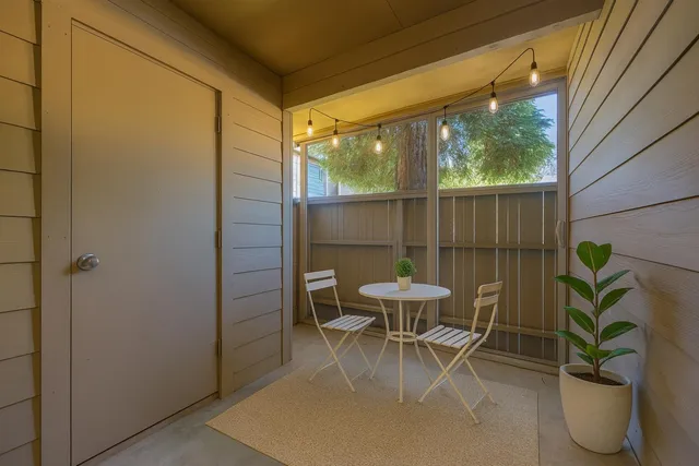 a outdoor view with a sitting space