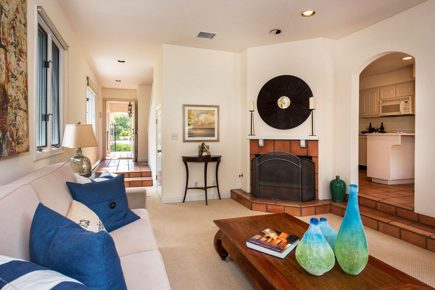 62 Olive Mill Road Santa Barbara, CA 93108 - Photo 3 of 23 a living room with furniture and a fireplace