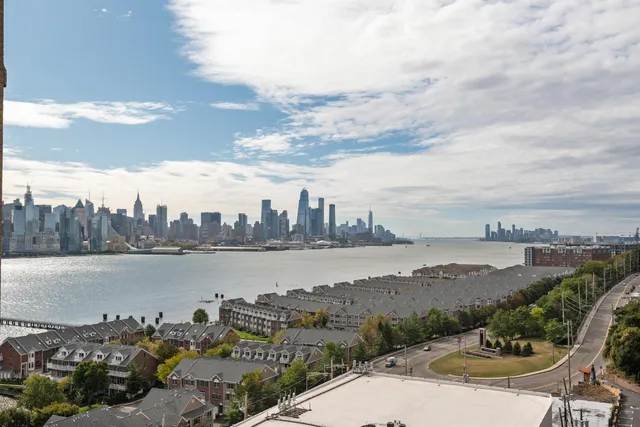 a front view of a building with street