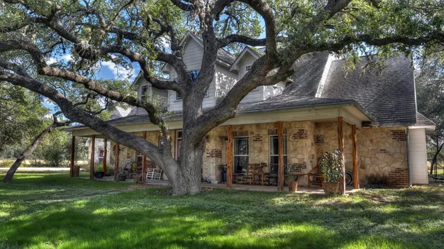 front view of house with a garden