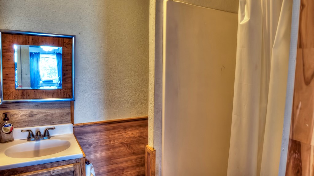 4573 Ranch Road 1120 Rio Frio, TX 78879 - Photo 44 of 71 a bathroom with a sink and a mirror
