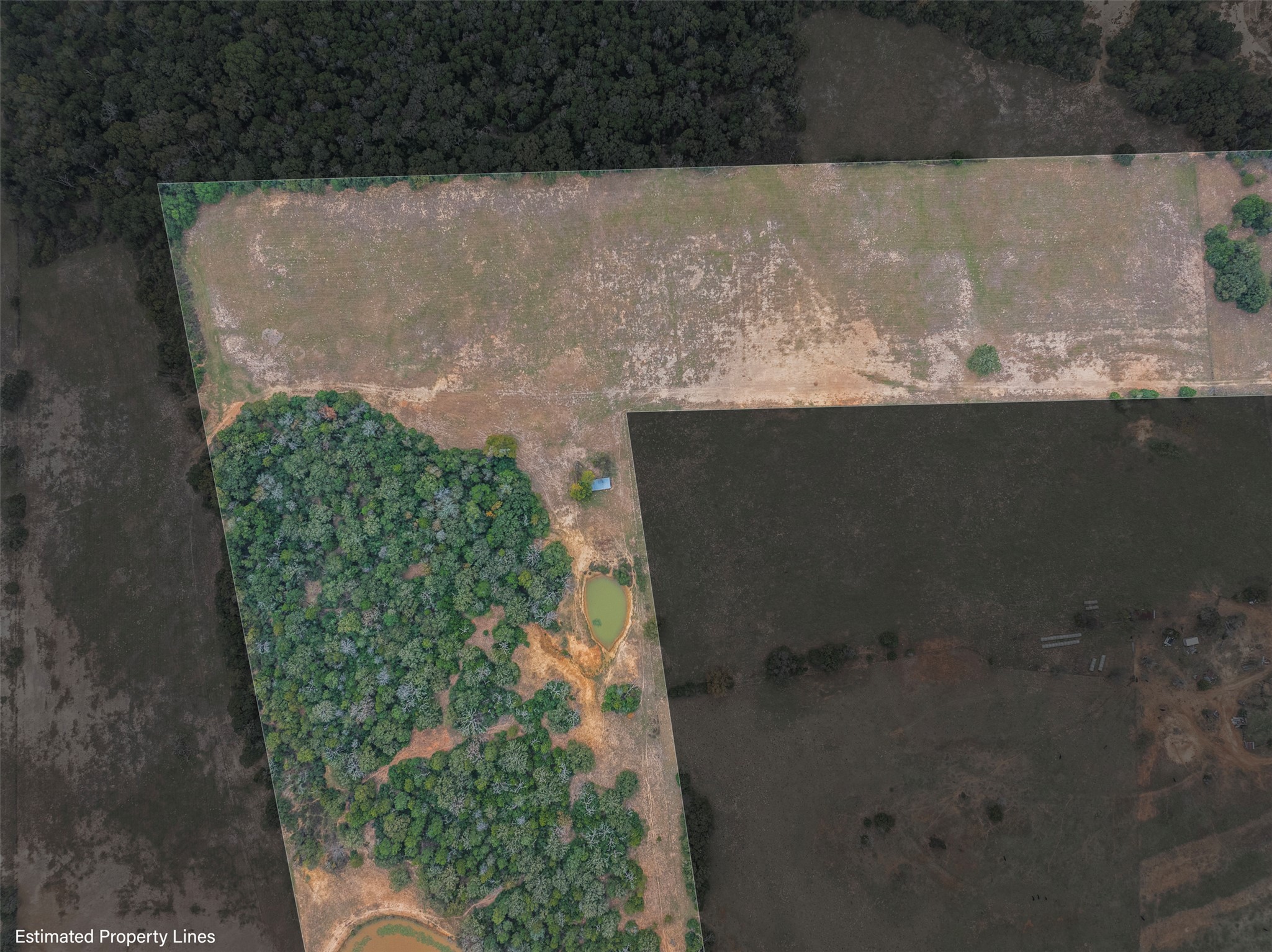 0 Stockade Ranch Road Paige, TX 78659 - Photo 36 of 37 Aerial view of property and surrounding area