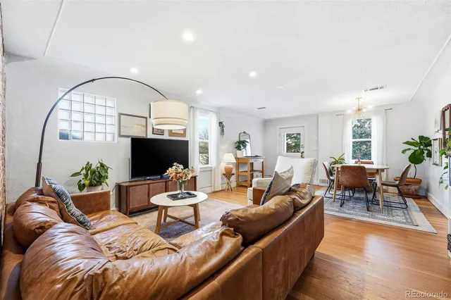 a view of a terrace with sitting area