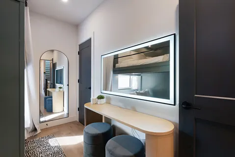 a living room with furniture and a couch