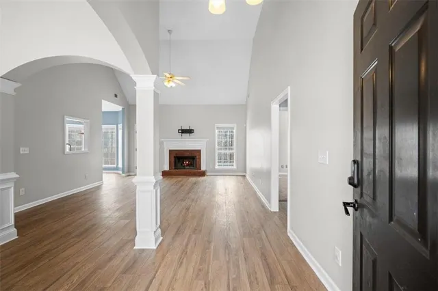 a view of livingroom with furniture and wooden floor