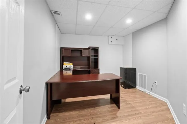 a view of a wooden roof deck