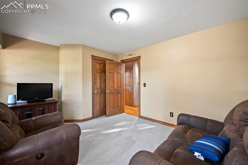 14560 Spiritwood Loop Elbert, CO 80106 - Photo 25 of 44 a living room with furniture and a flat screen tv