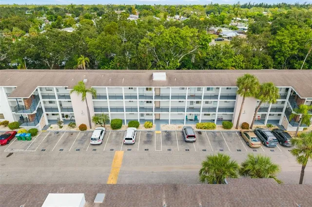a view of city and swimming pool