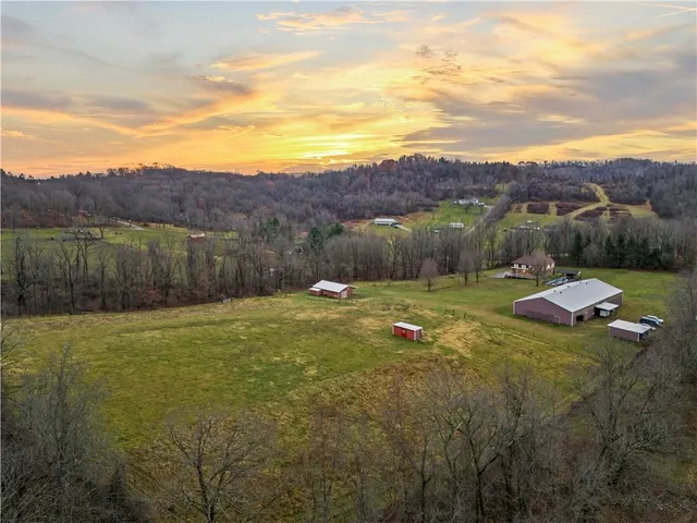 a view of an outdoor space and mountains