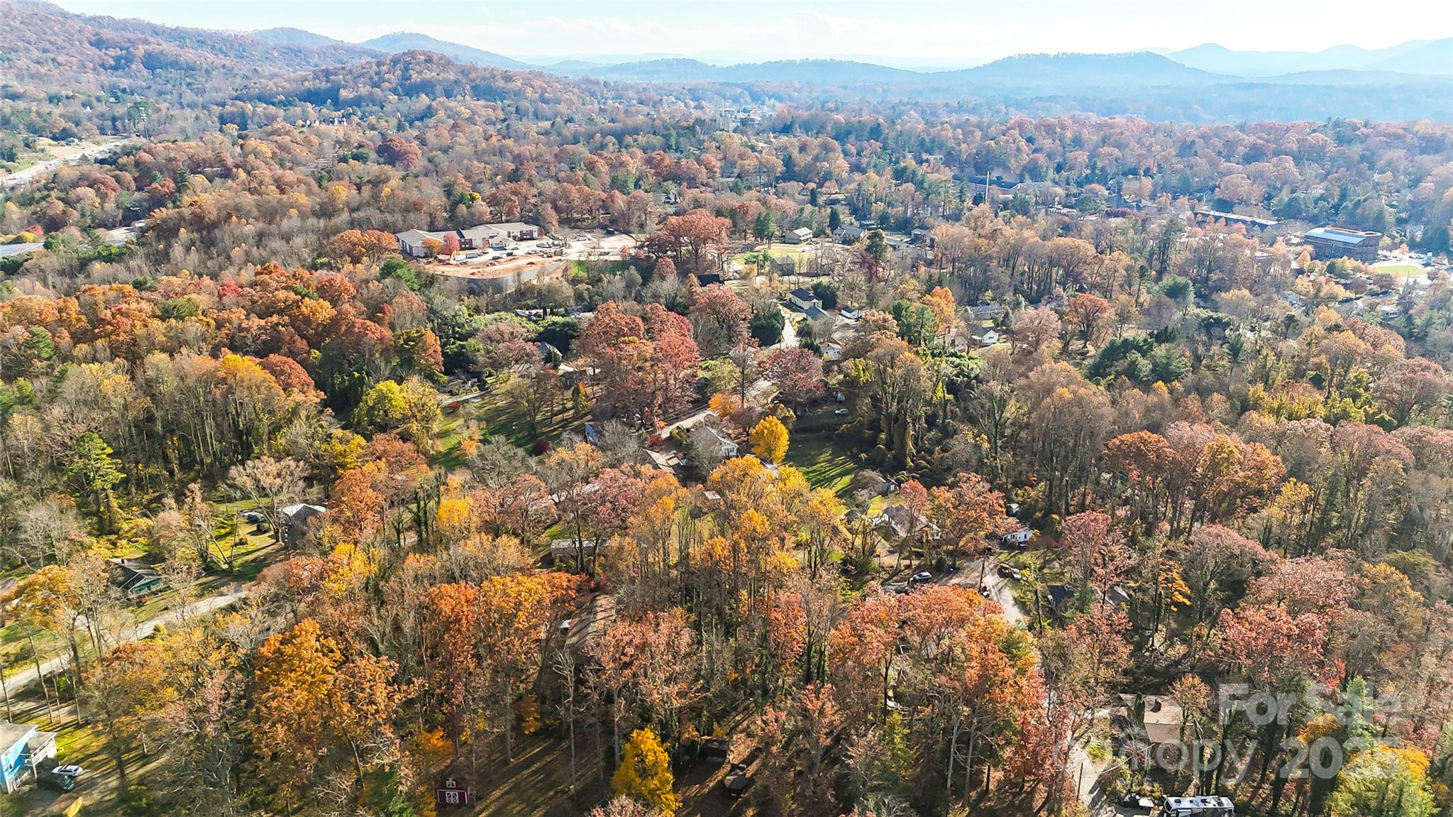 99999 Caribou Road Asheville, NC 28803 - Photo 6 of 8 an aerial view of residential houses with outdoor space and trees