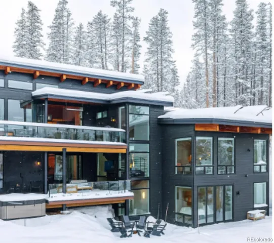 a front view of the building