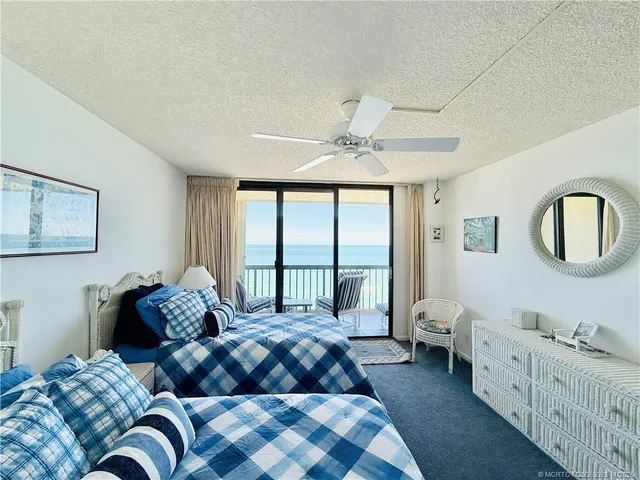 a living room with furniture a rug potted plant and a large window