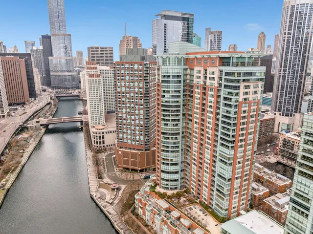 a view of a city with tall buildings