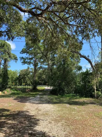 a view of a yard in the back of the house