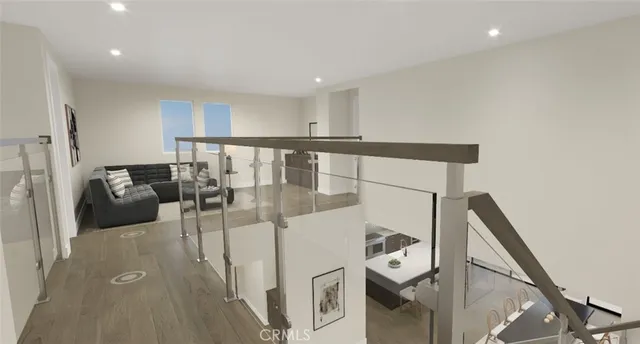 a view of entryway with wooden floor