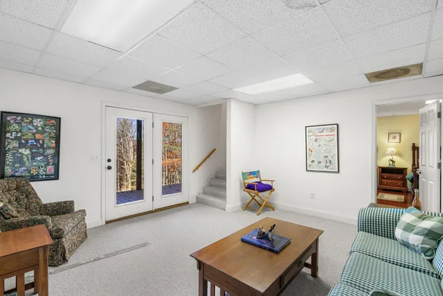 a living room with furniture and a couch