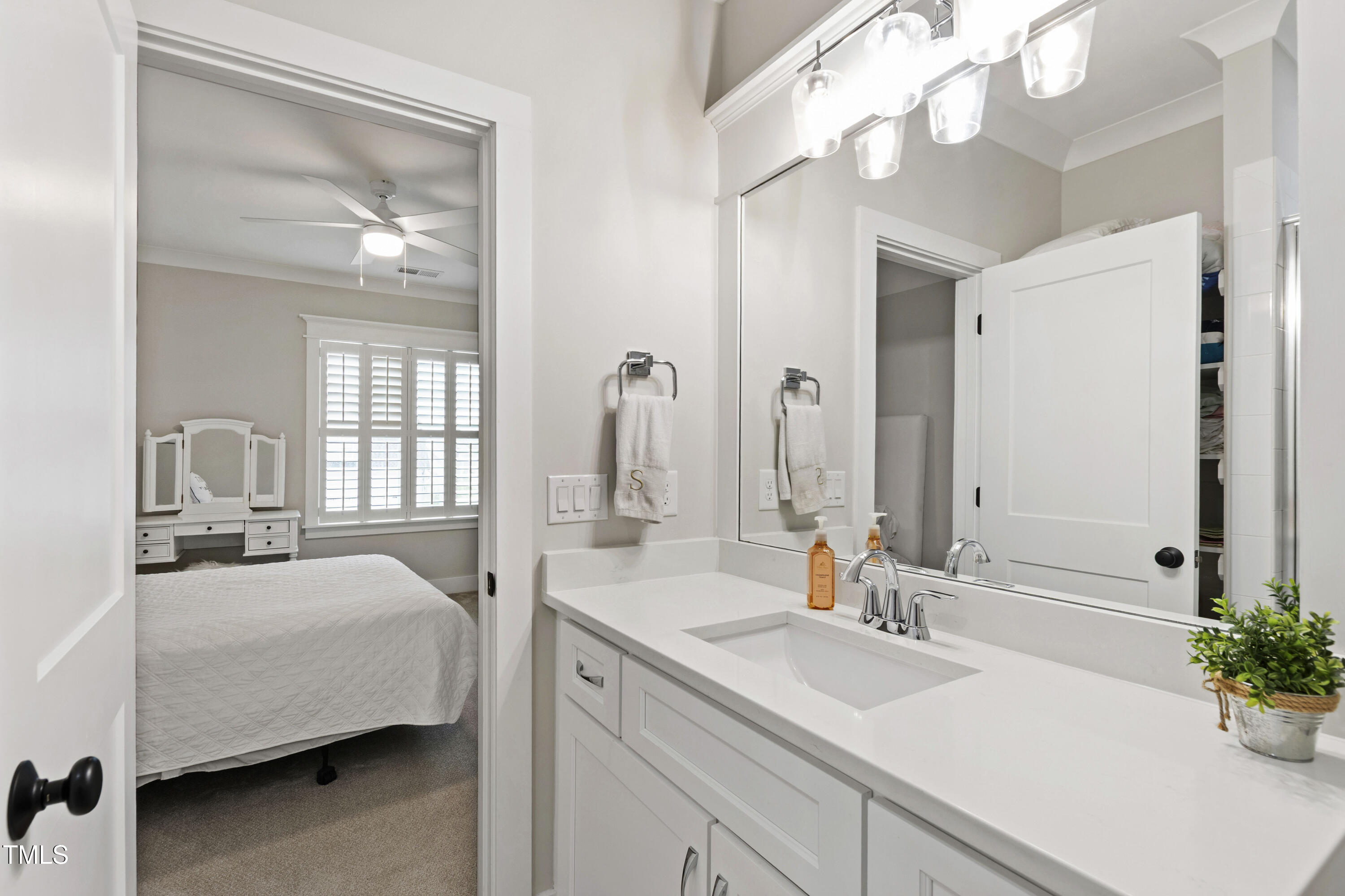713 Brownwich Street Wake Forest, NC 27587 - Photo 54 of 78 a en suite bathroom with a sink and a mirror