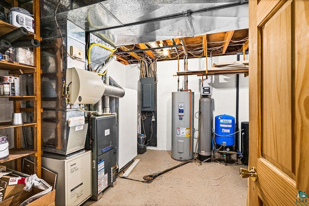 421 St Louis River Road Proctor, MN 55810 - Photo 45 of 57 Utilities with electric water heater, heating unit, and electric panel