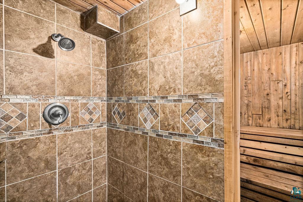 421 St Louis River Road Proctor, MN 55810 - Photo 48 of 57 Bathroom view of a tile shower and a sauna