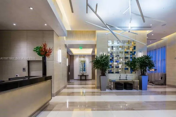 a view of lobby with furniture