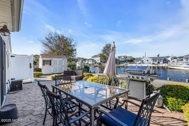 a view of a terrace with furniture
