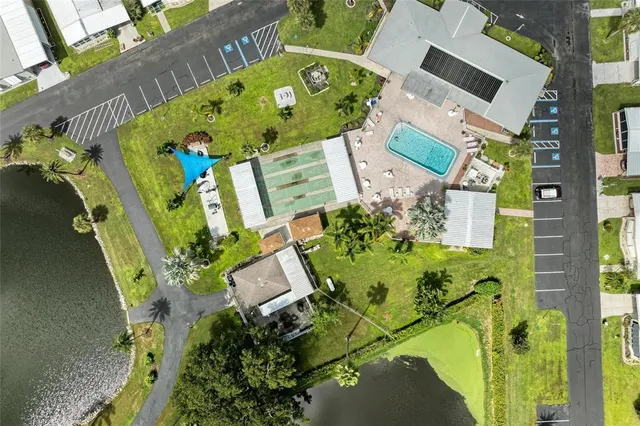 a view of a swimming pool and outdoor space