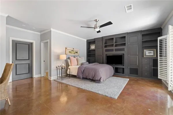 a view of balcony with chairs and wooden floor