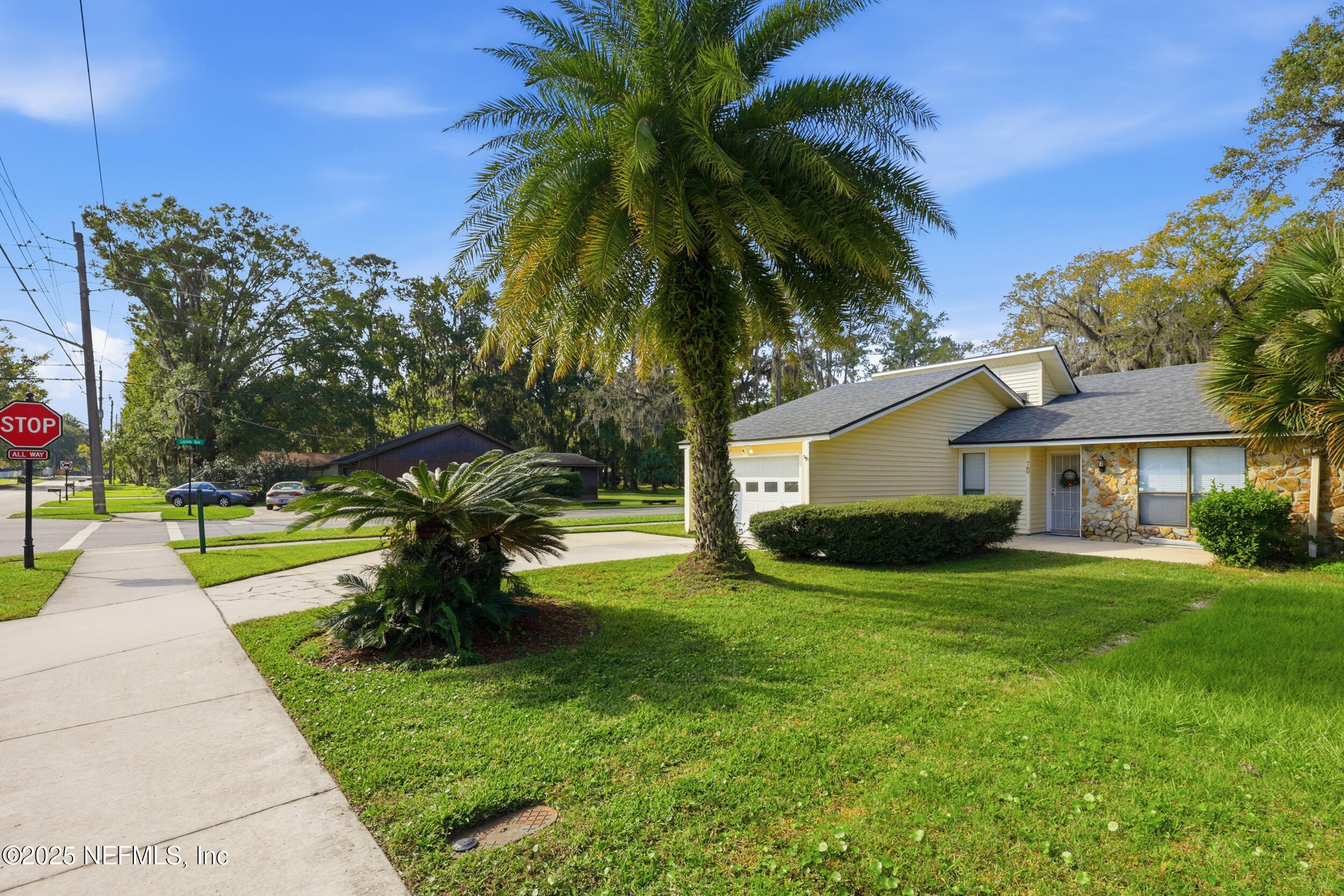 760 Plainfield Avenue Orange Park, FL 32073 - Photo 12 of 38 a front view of a house with a garden and trees