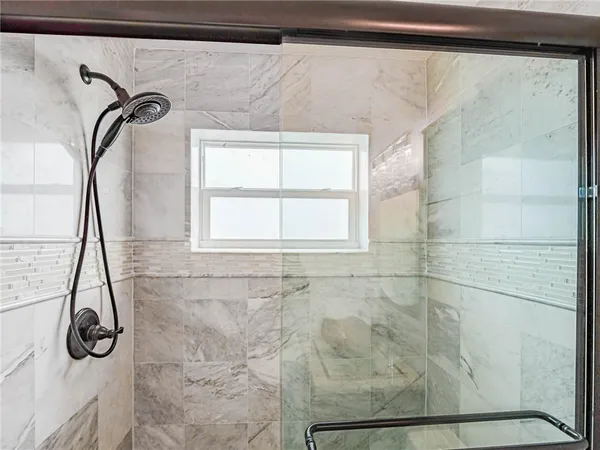 a bathroom with a shower