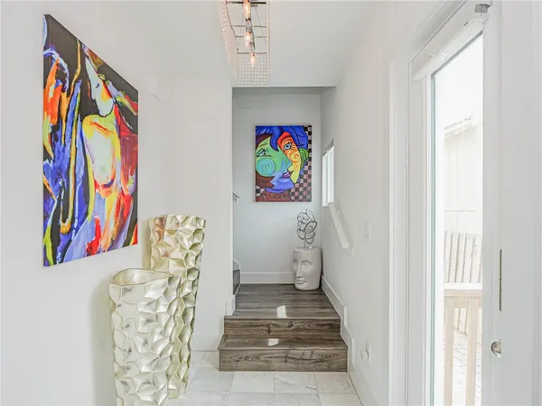 a entryway with rug
