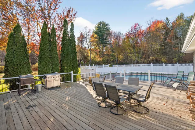 a view of a terrace with seating area