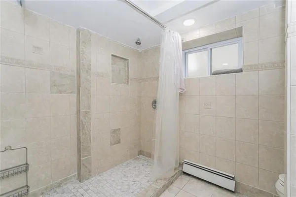 a bathroom with a shower