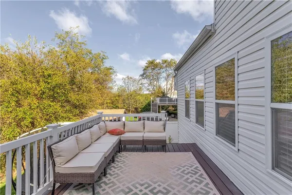 a building outdoor space with patio