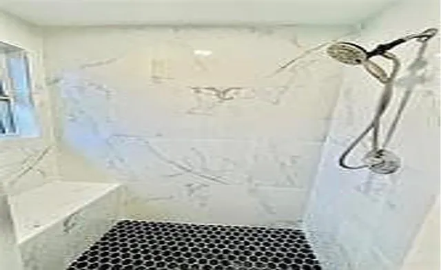 a bathroom with a shower