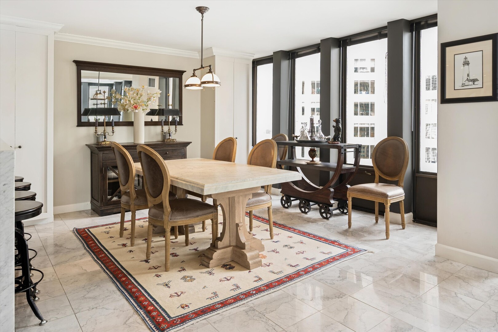 100 East Walton Street, Unit 41DE Chicago, IL 60611 - Photo 6 of 35 a living room with furniture and a large window