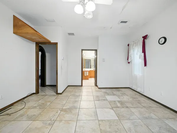 a view of a livingroom with an empty space