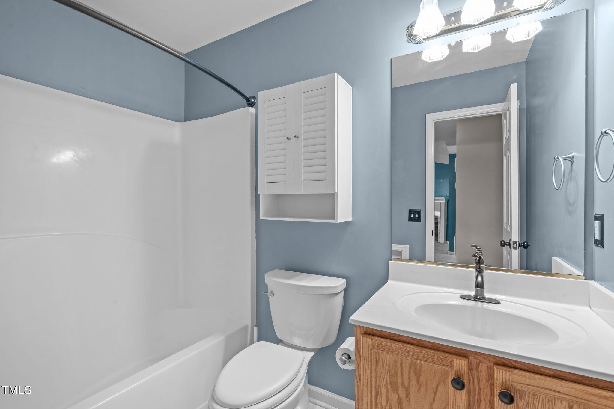 7905 Willow Croft Drive Willow Spring, NC 27592 - Photo 16 of 26 a bathroom with a sink vanity mirror and toilet