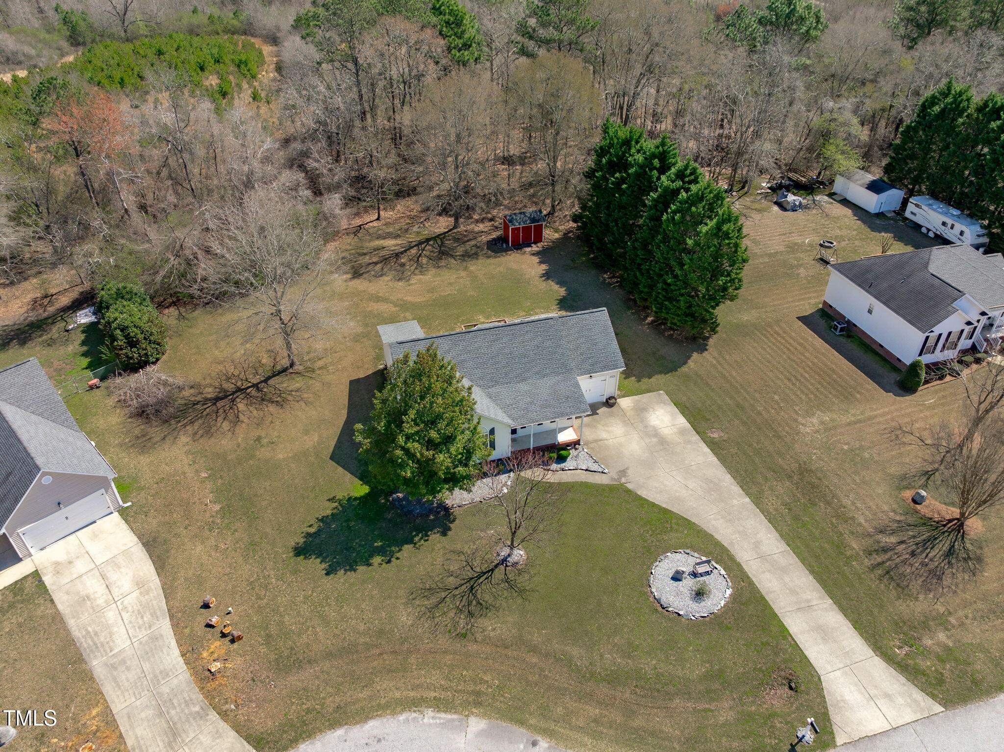 7905 Willow Croft Drive Willow Spring, NC 27592 - Photo 22 of 26 an aerial view of a house with outdoor space