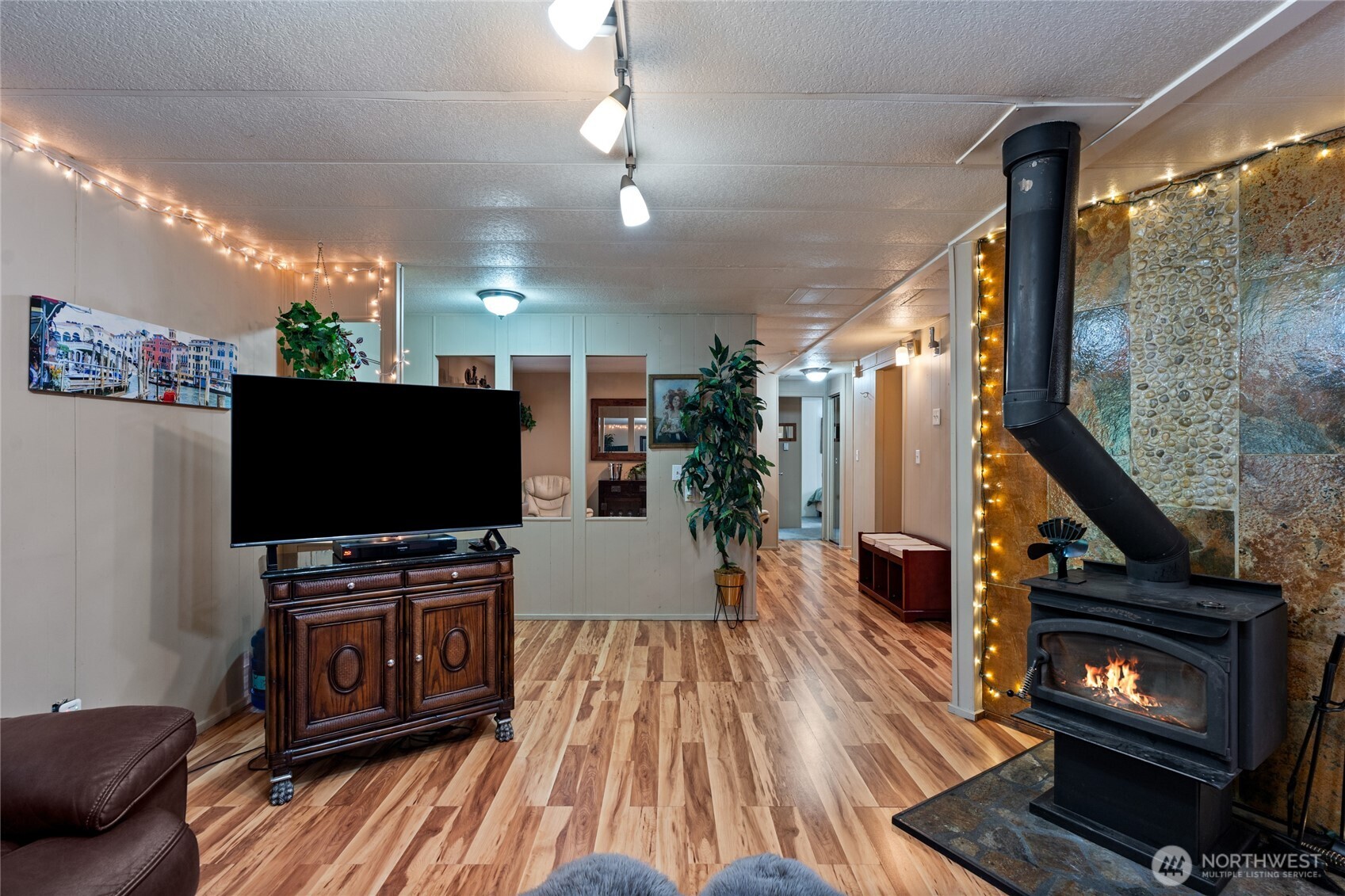271 Skate Creek Road North Ashford, WA 98304 - Photo 6 of 40 a living room with furniture and a flat screen tv