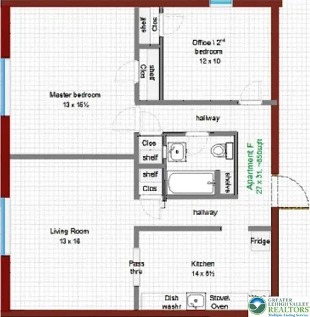 $1,750 | 606 West Broad Street, Unit F, Bethlehem, PA 18018