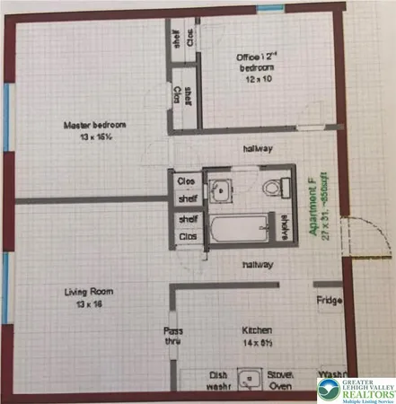 $1,750 | 606 West Broad Street, Unit F, Bethlehem, PA 18018