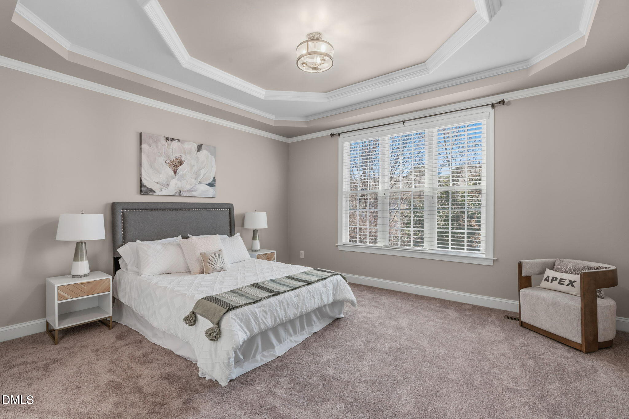 7320 Bedford Ridge Drive Apex, NC 27539 - Photo 26 of 64 a spacious bedroom with a bed and a window