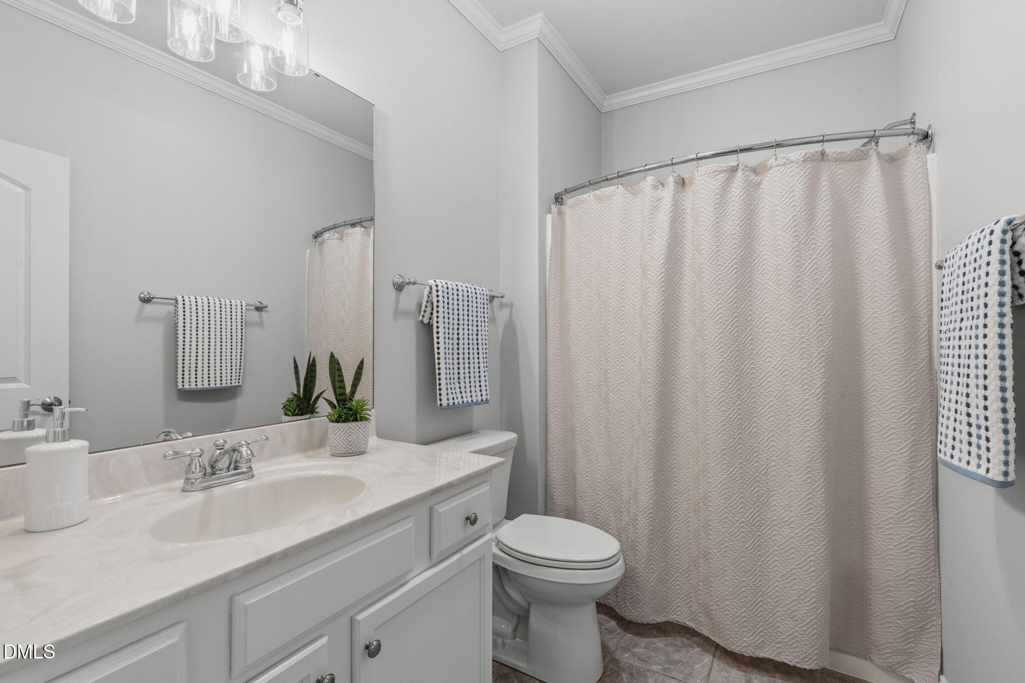 7320 Bedford Ridge Drive Apex, NC 27539 - Photo 41 of 64 a bathroom with a sink a toilet and shower curtain